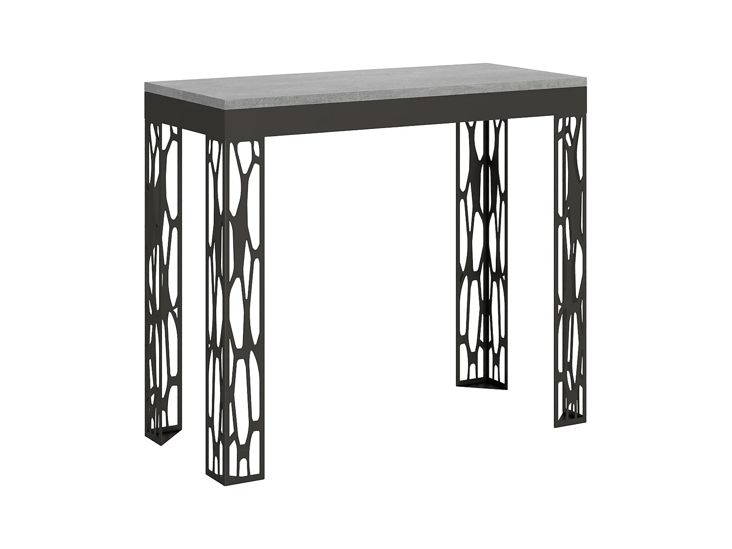 Console extensible 90x40/300 cm Ghibli Evolution Gris Béton cadre Anthracite