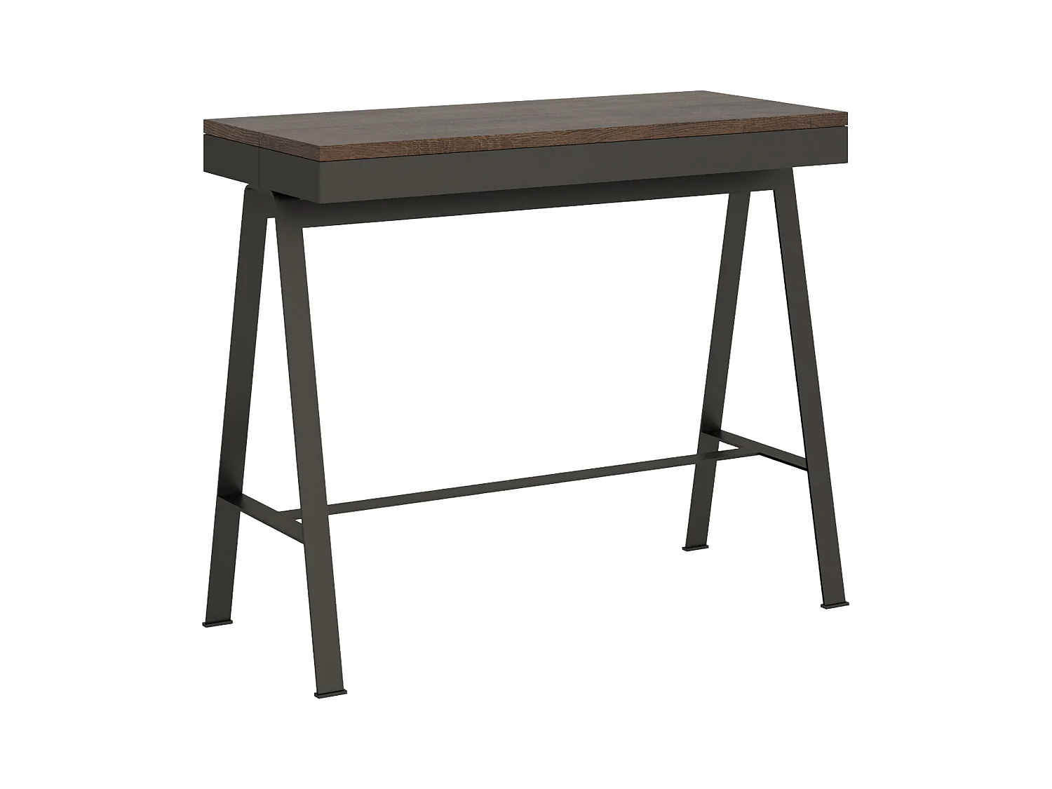 Console extensible 90x40/196 cm Banco Evolution Small Noyer cadre Anthracite