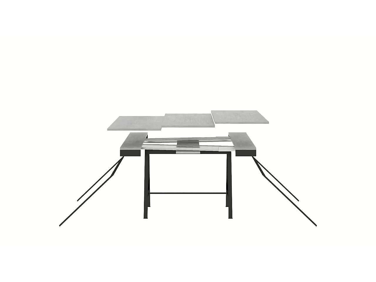 Console extensible 90x40/196 cm Banco Evolution Small Noyer cadre Anthracite