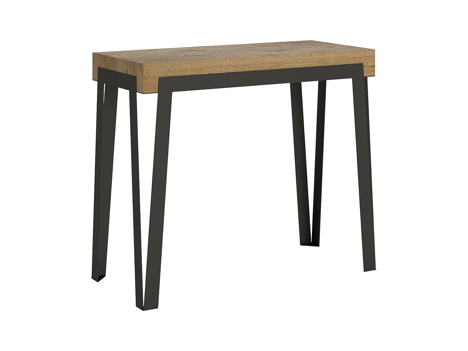 Console extensible 90x40/196 cm Rio Small Chêne Nature cadre Anthracite