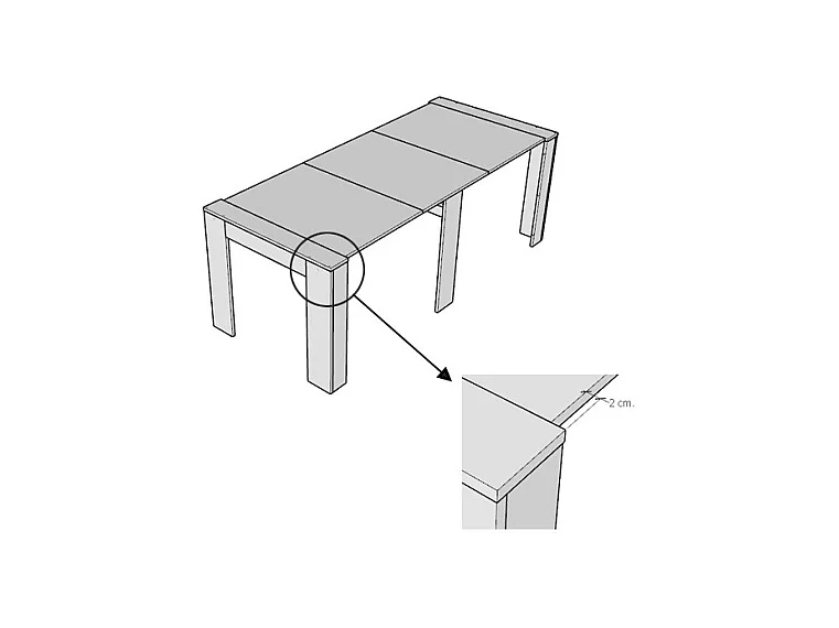 Console extensible 90x48/296 cm Venus Frêne Blanc rallonges internes
