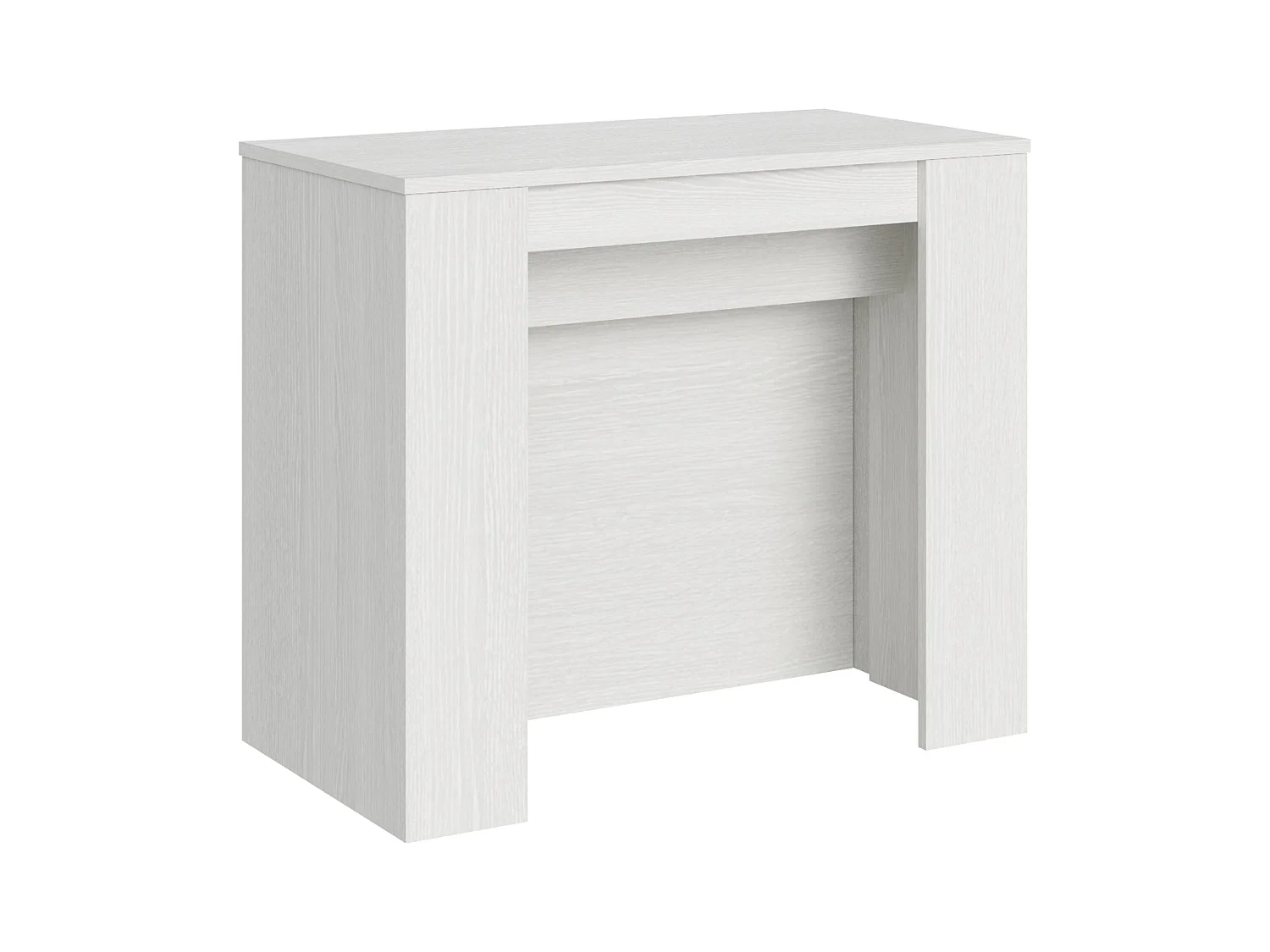 Console extensible 90x48/296 cm Venus Frêne Blanc rallonges internes
