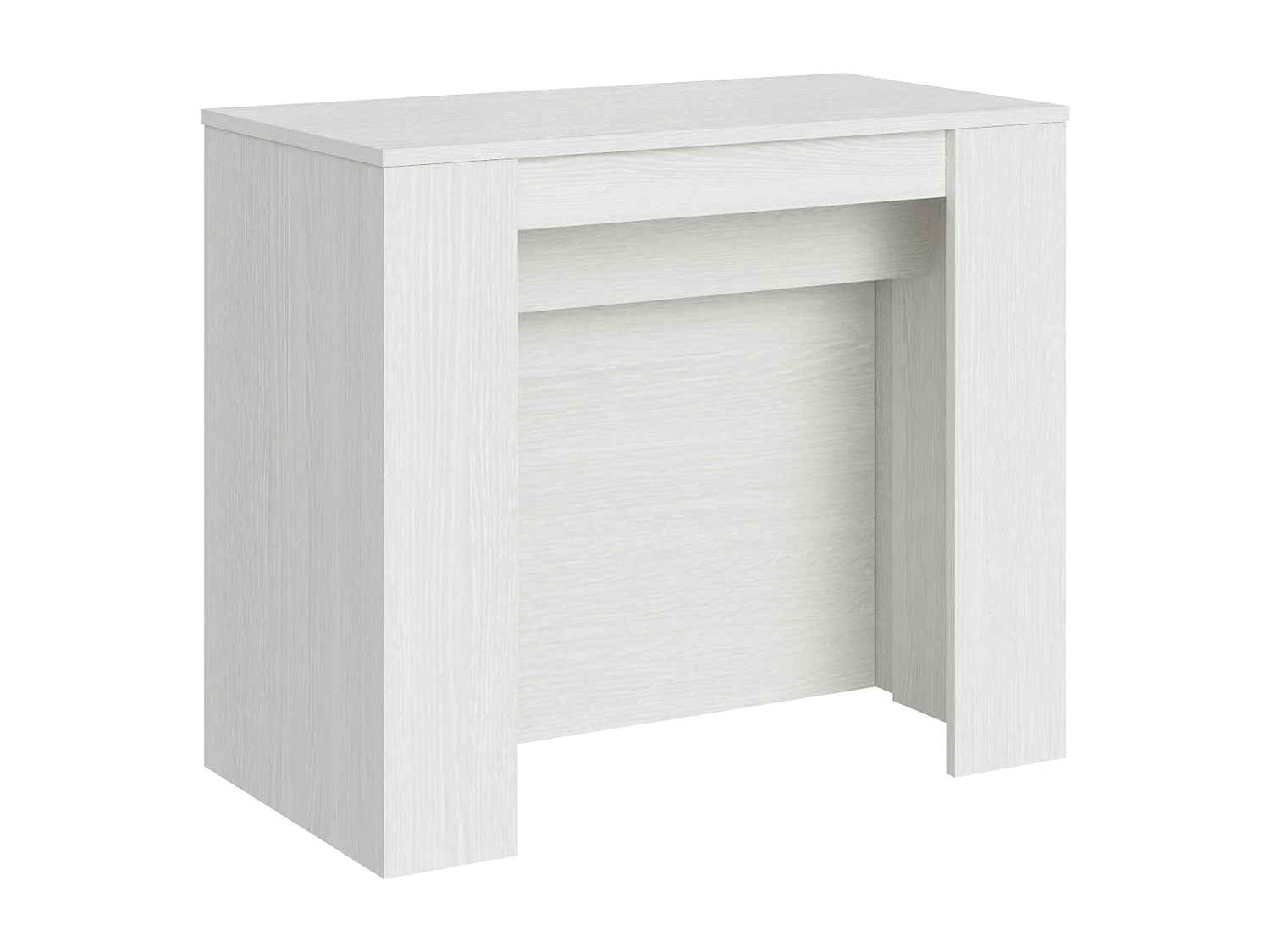 Console extensible 90x48/296 cm Venus frêne blanc rallonges internes