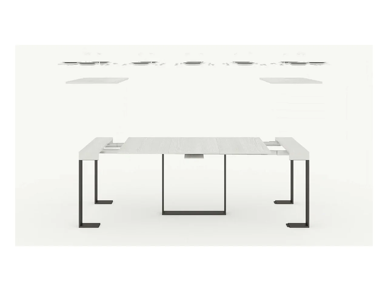 Console extensible 90x40/300 cm Futura Noyer cadre Anthracite