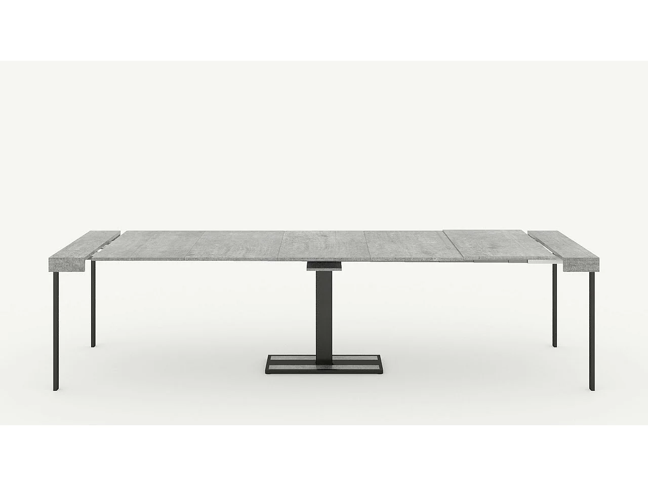 Console extensible 90x40/300 cm Capital Frêne Blanc cadre Anthracite