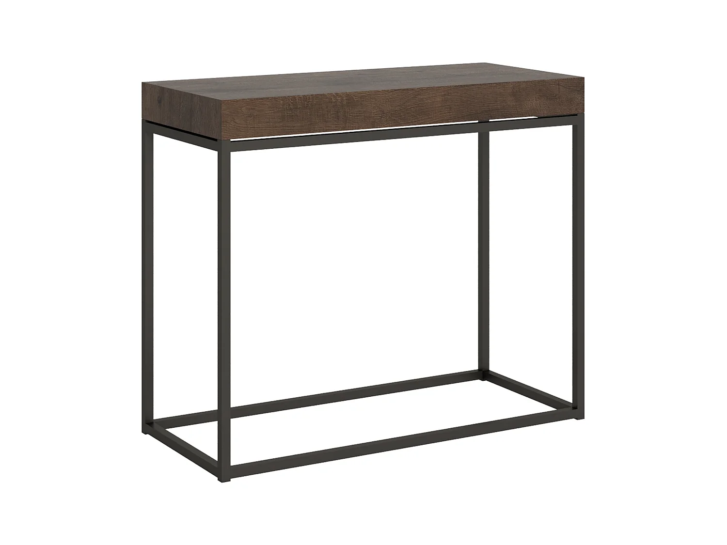 Console extensible 90x40/300 cm Nordica Noyer cadre Anthracite