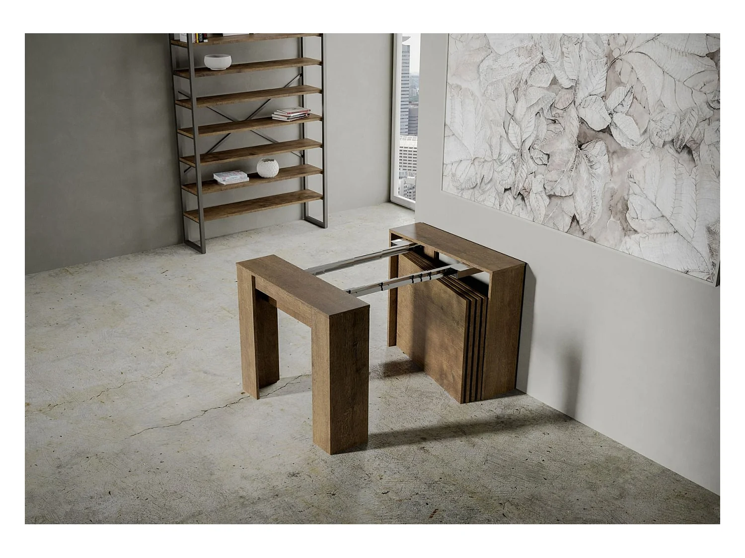 Ausziehbare Konsole 90x48/296 cm Venus Noce