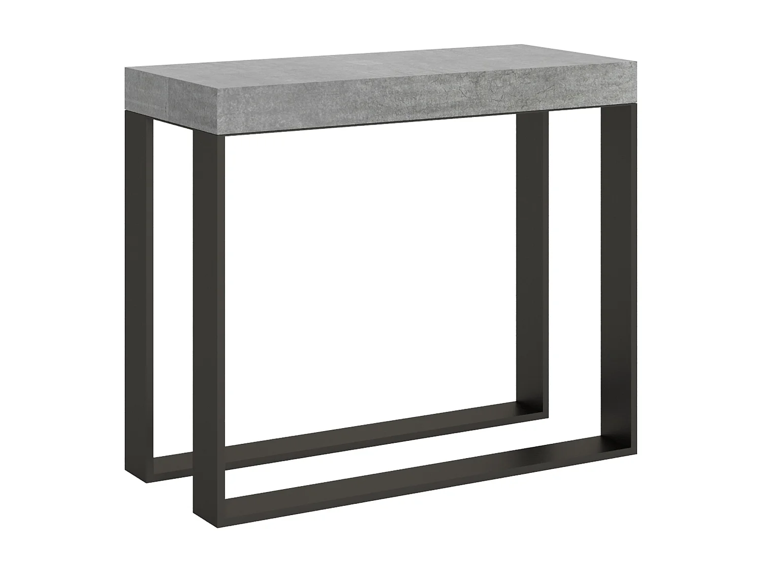 Console extensible 90x40/196 cm Elettra Small Gris Béton cadre Anthracite