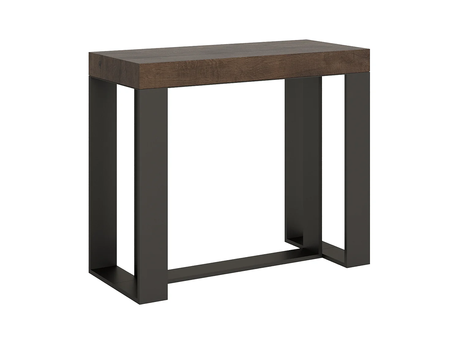 Console extensible 90x40/196 cm Futura Small Noyer cadre Anthracite