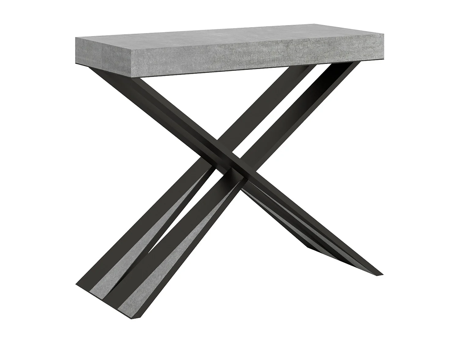 Mesa consola extensível 90x40/196 cm Diago Small Cimento quadro Antracite