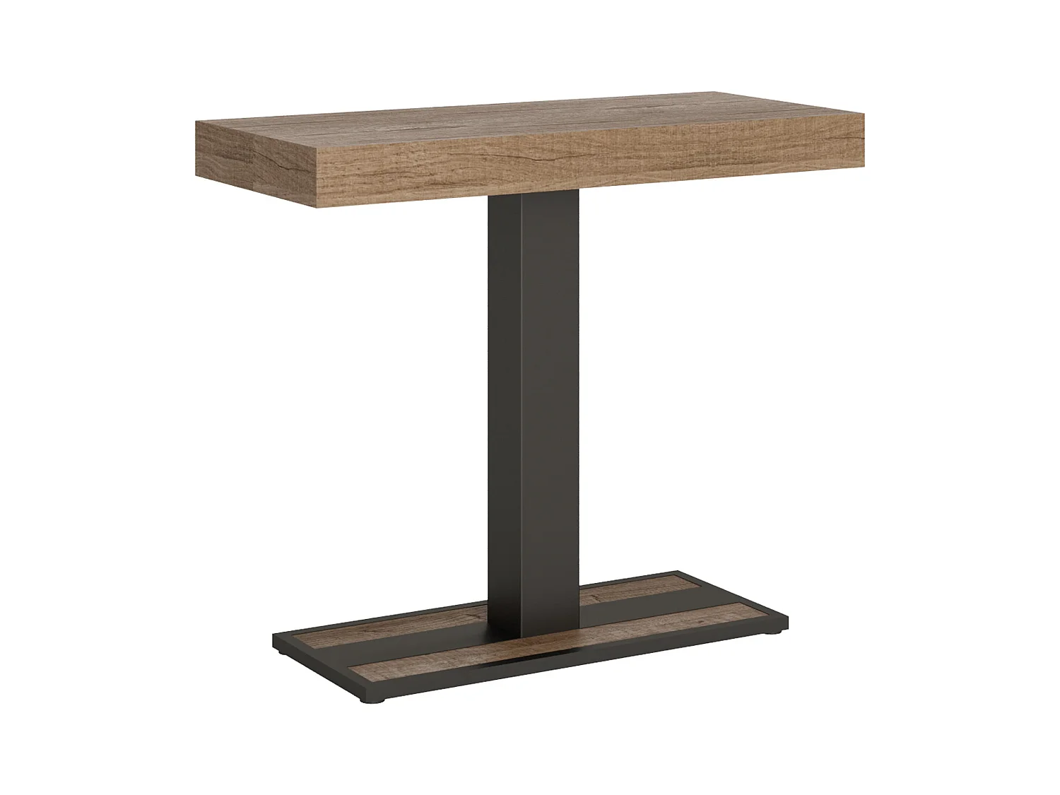 Console extensible 90x40/300 cm Capital Chêne Nature cadre Anthracite