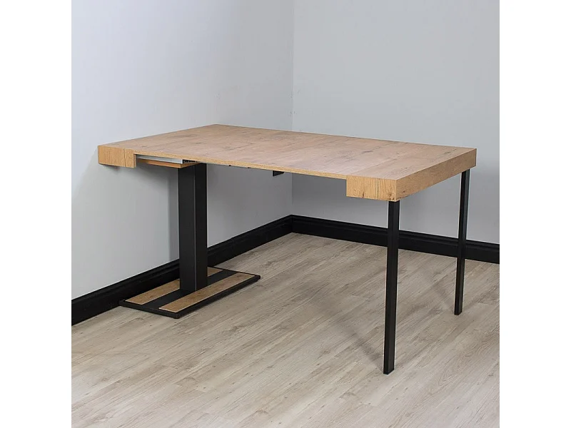 Console extensible 90x40/300 cm Capital Chêne Nature cadre Anthracite