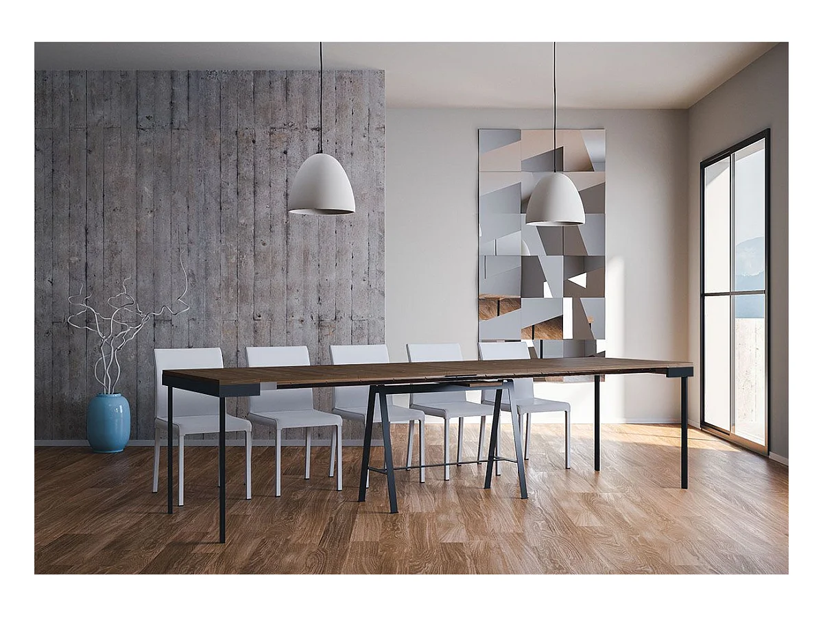 Consolle allungabile 90x40/300 cm Banco Evolution noce