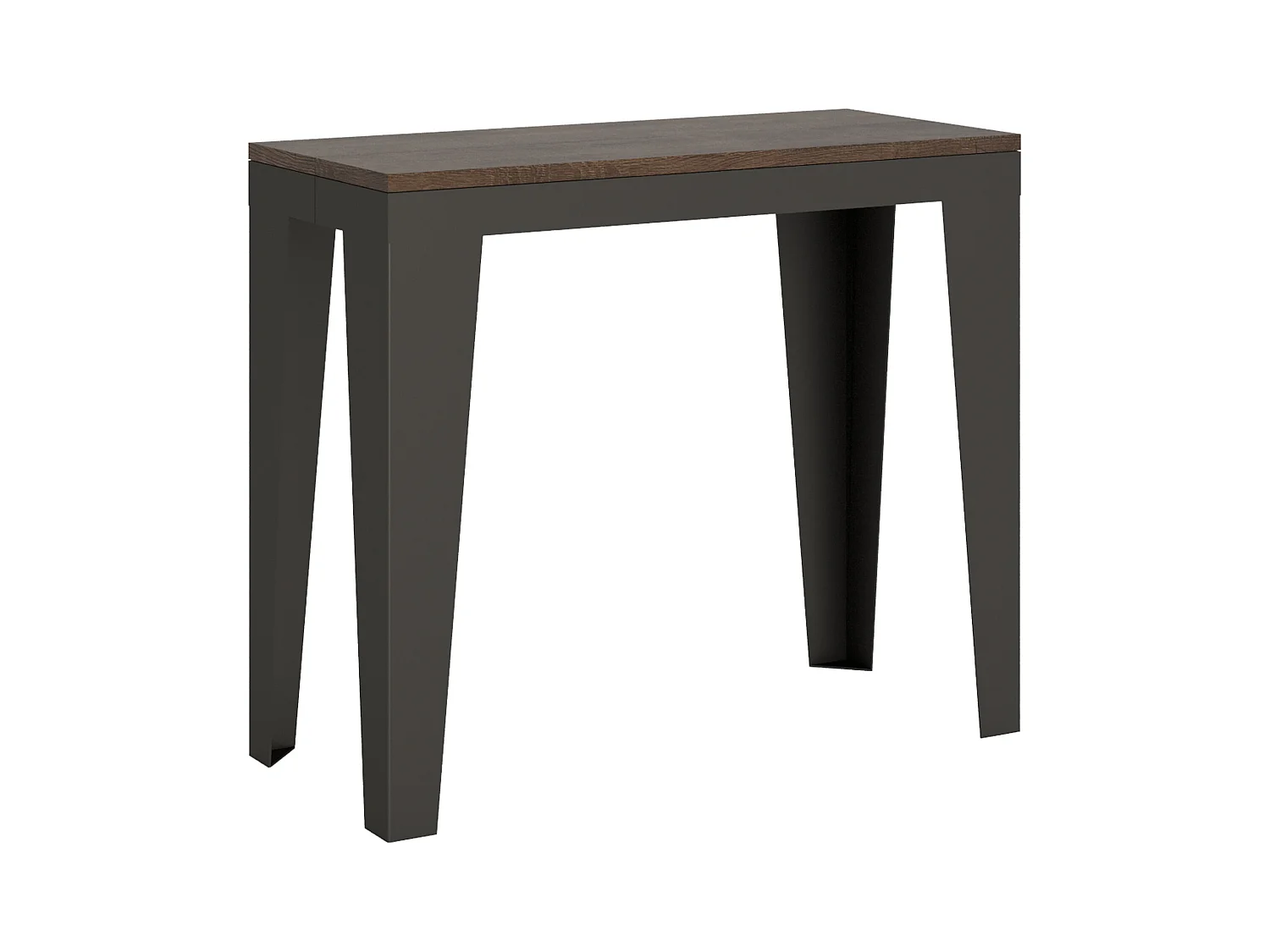 Uitschuifbare console 90x40/196 cm Flame Small Evolution Walnoot Antraciet frame