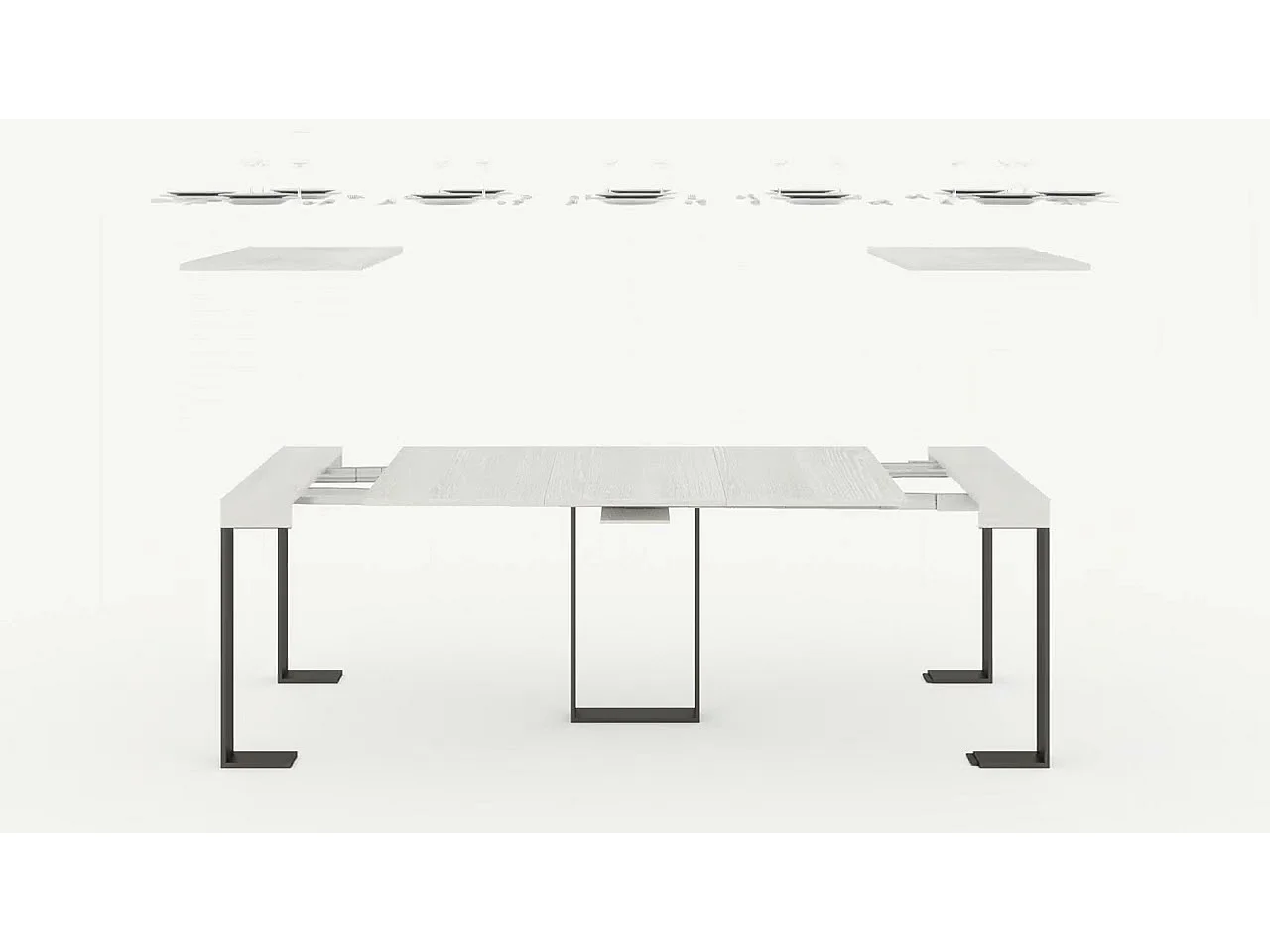 Console extensible 90x40/196 cm Sintesi Small Chêne Nature cadre Anthracite