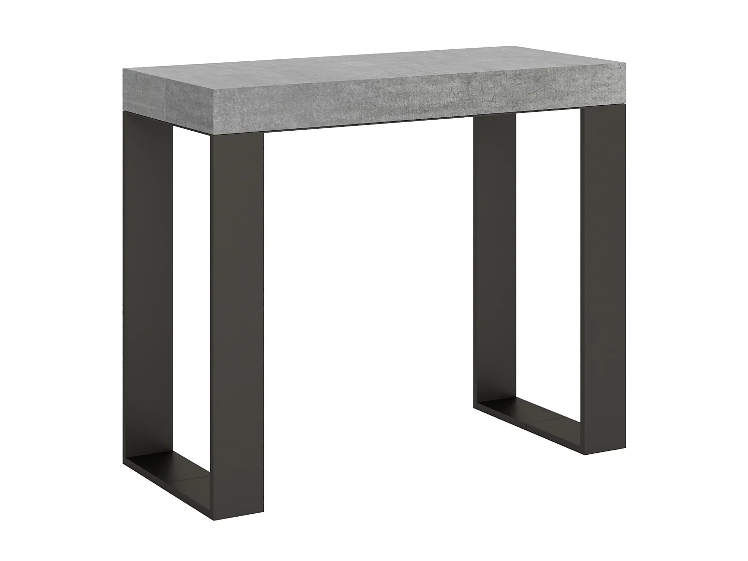 Uitschuifbare sidetable 90x40/196 cm Tecno Small Premium cement met antraciet frame