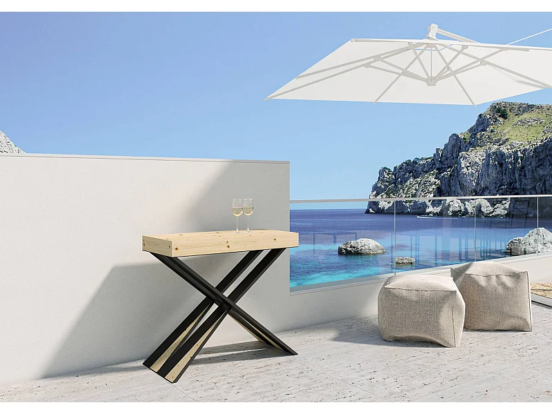 Console Lilla Small Sapin Nature cadre Anthracite