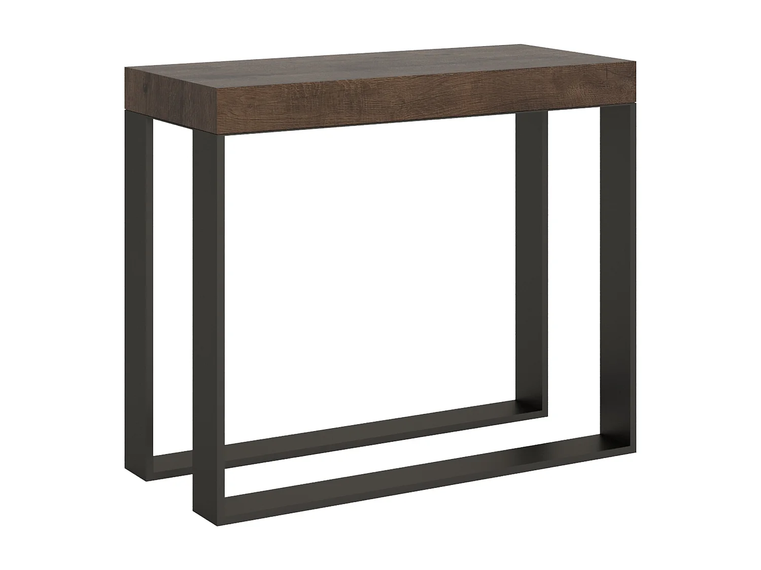 Console extensible 90x40/196 cm Elettra Small Noyer cadre Anthracite