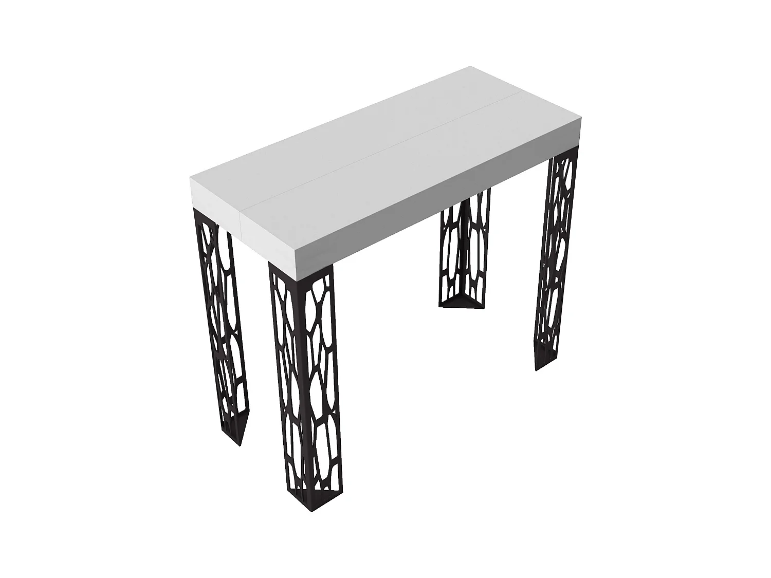 Console extensible 90x40/196 cm Ghibli Small Frêne Blanc cadre Anthracite