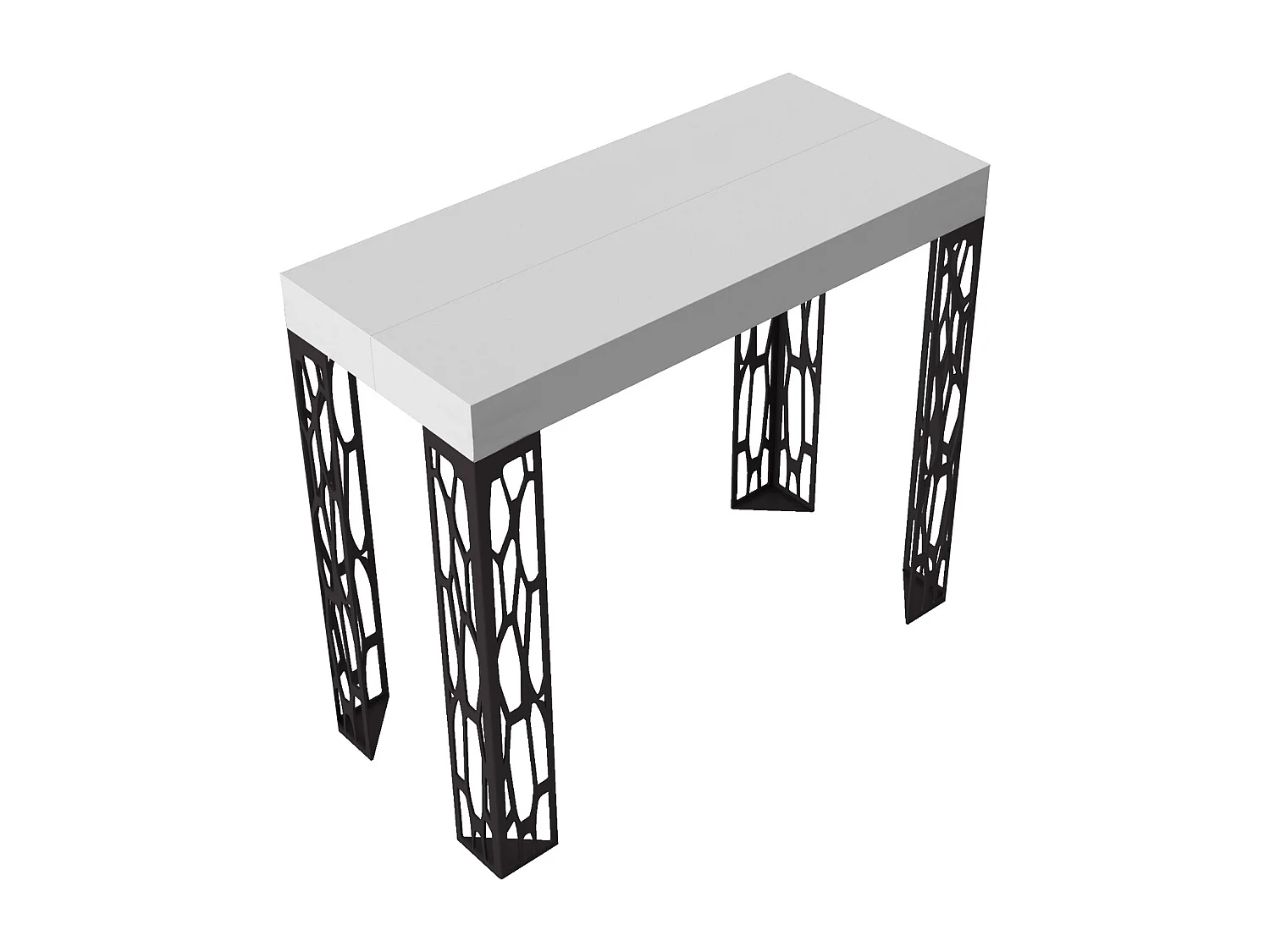 Console extensible 90x40/196 cm Ghibli Small Frêne Blanc cadre Anthracite
