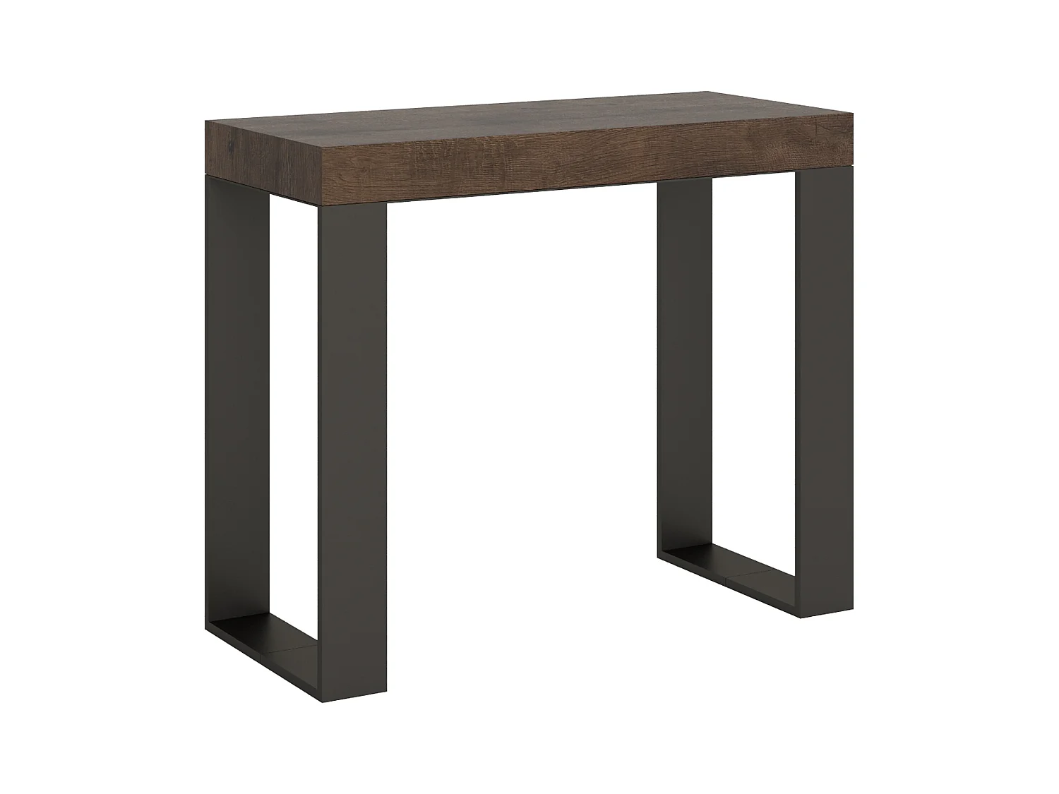 Console extensible 90x40/196 cm Tecno Small Noyer cadre Anthracite