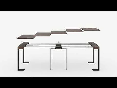 Console extensible 90x40/196 cm Tecno Small noyer pieds anthracite