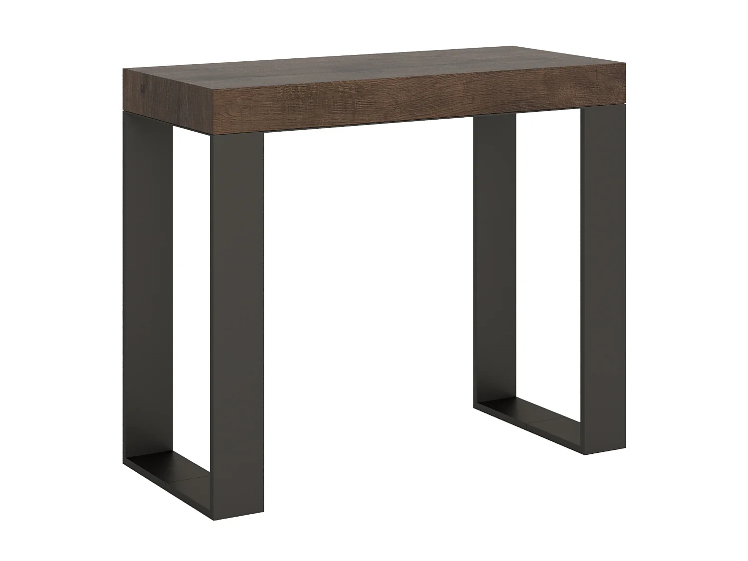 Console extensible 90x40/196 cm Tecno Small noyer pieds anthracite