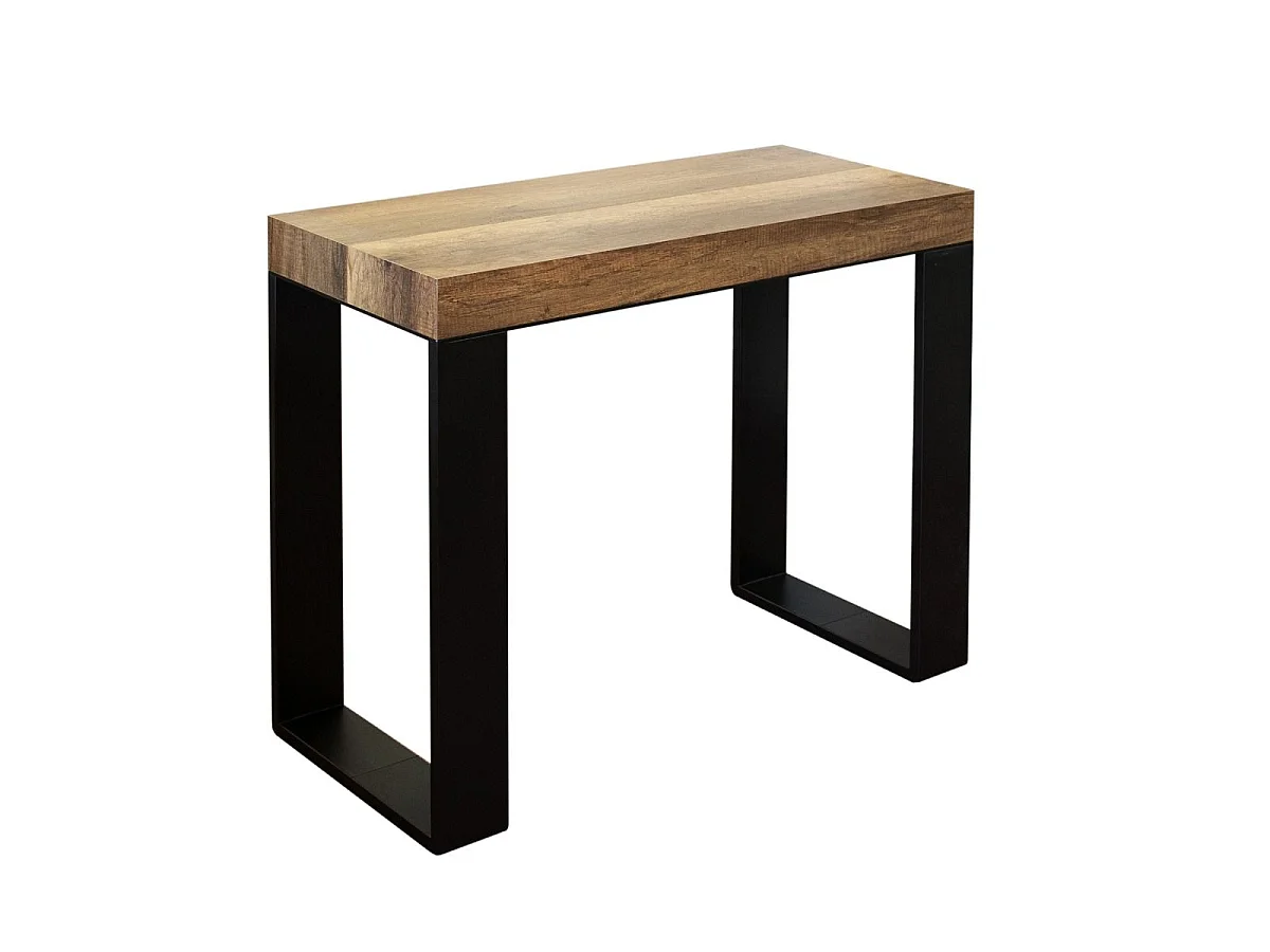 Console extensible 90x40/196 cm Tecno Small noyer pieds anthracite