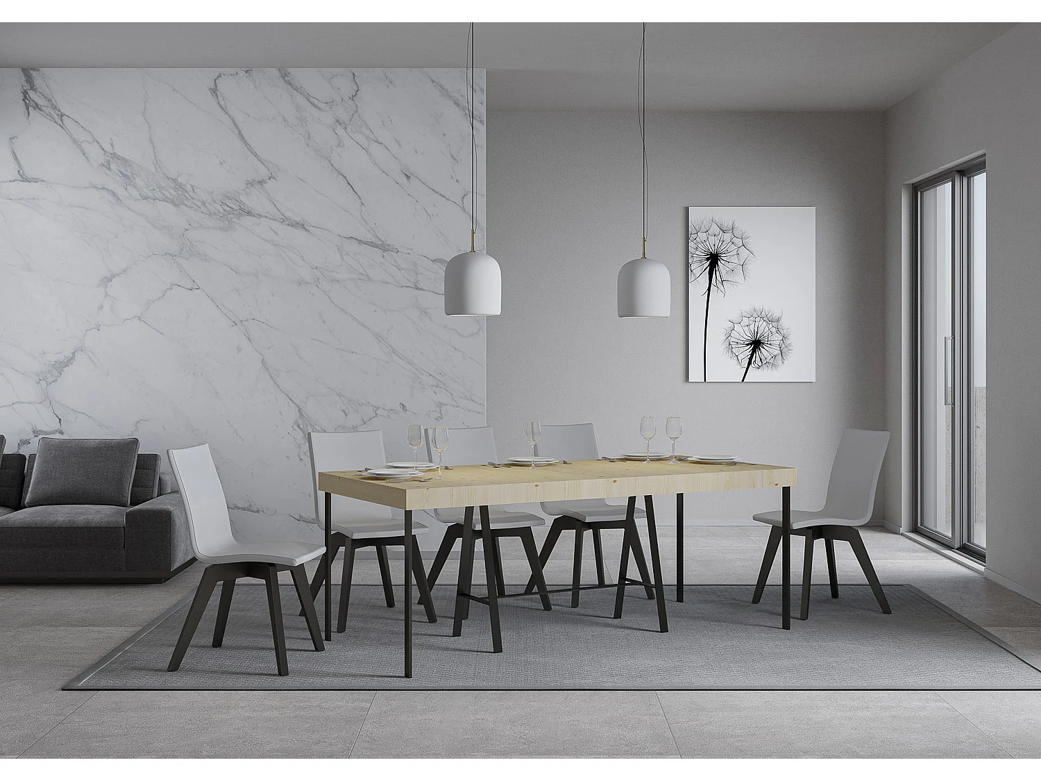 Console Iris Premium Sapin Teinté cadre Anthracite