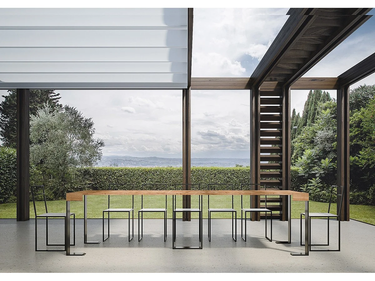 Rozkładana konsola 90x40/290 cm Sintesi barwiona jodła antracytowa