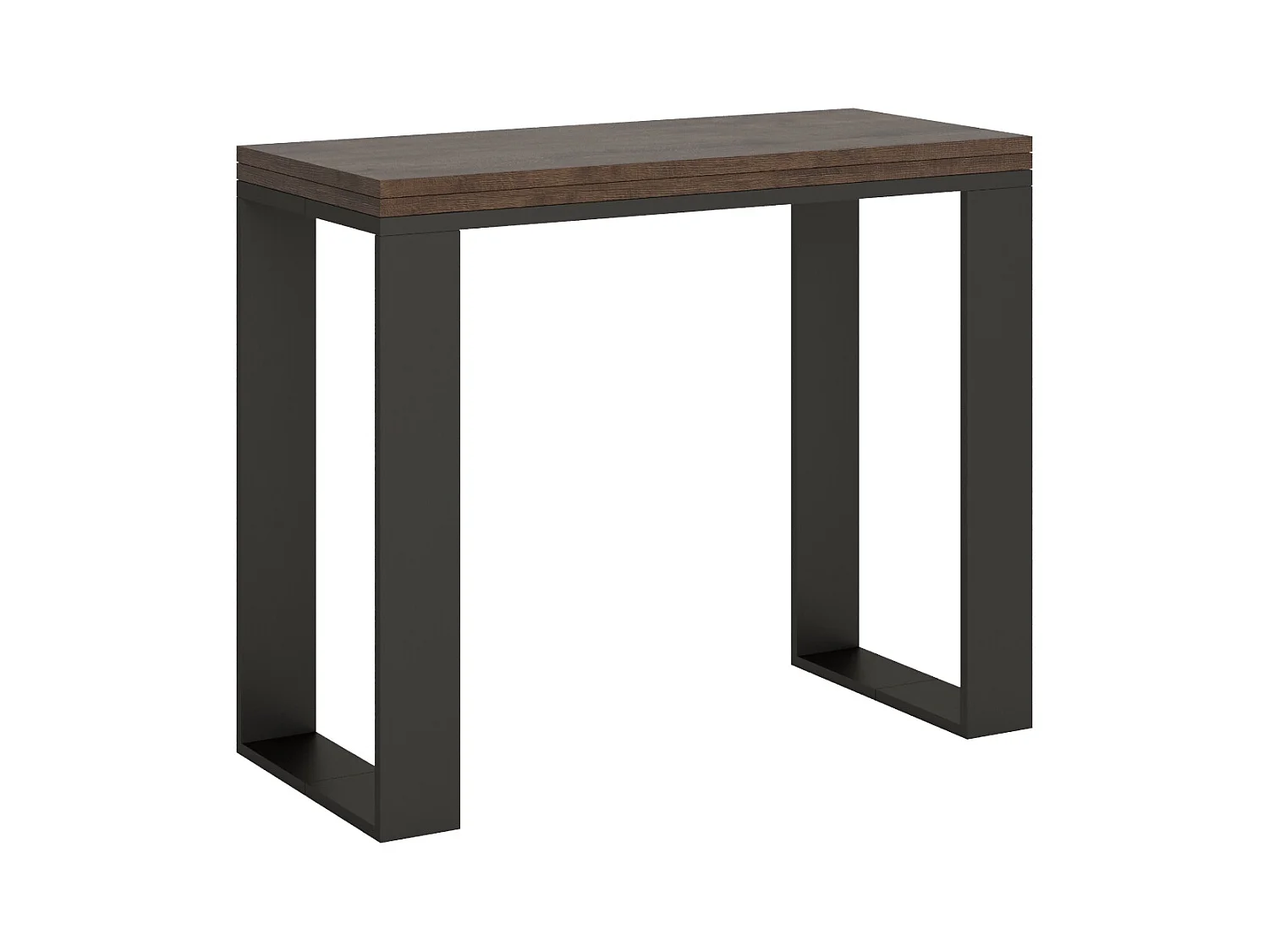 Uitklapbare sidetable 90x45/90 cm Tecno Libra walnoot met antraciet frame
