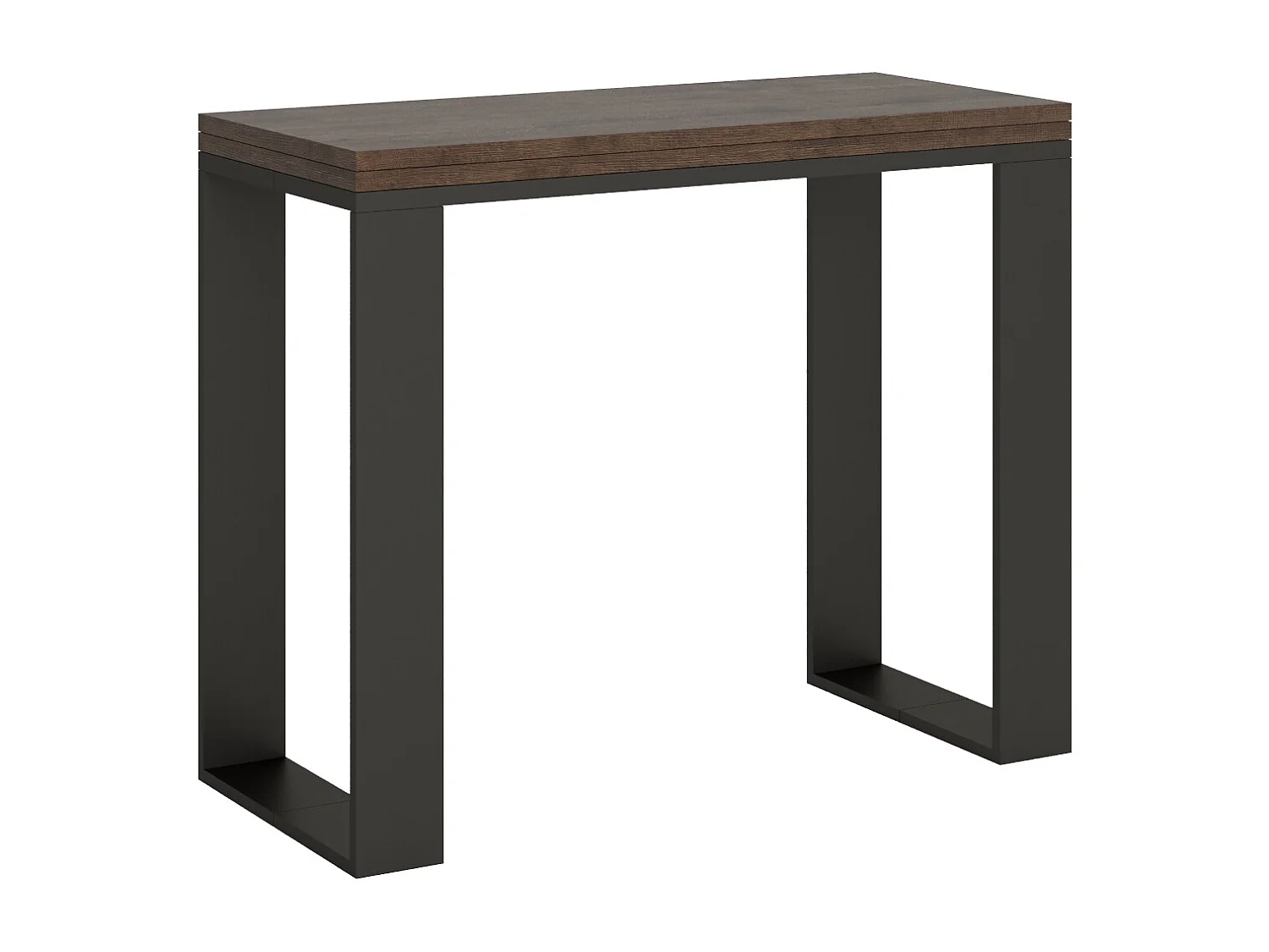 Uitklapbare sidetable 90x45/90 cm Tecno Libra walnoot met antraciet frame