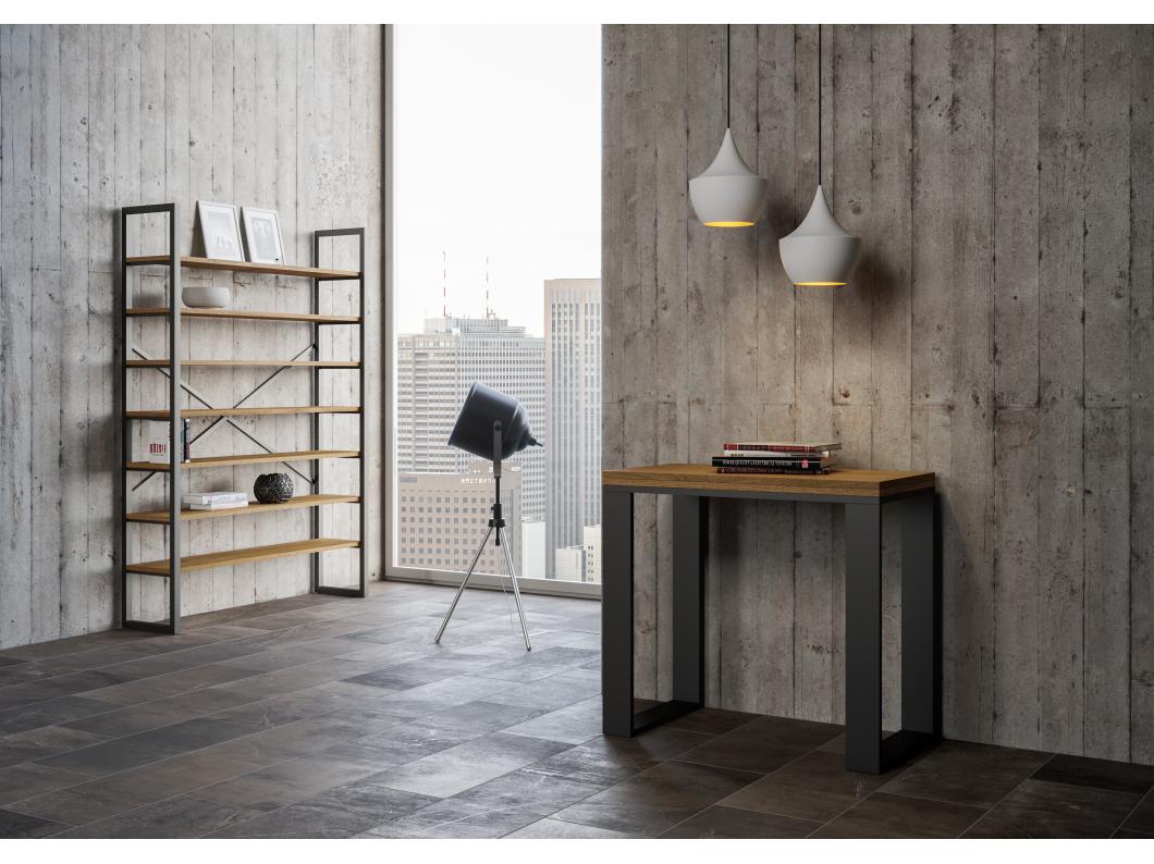 Consolle apribile 90x45/90 cm Tecno Libra noce