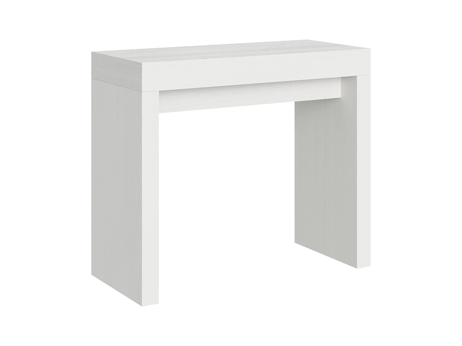 Ribo uitschuifbare houten console 90x40/196 of 90x40/300 cm-Kleur Wit-Steun 2 voet-Verlengsnoeren 3 uitbreidingen