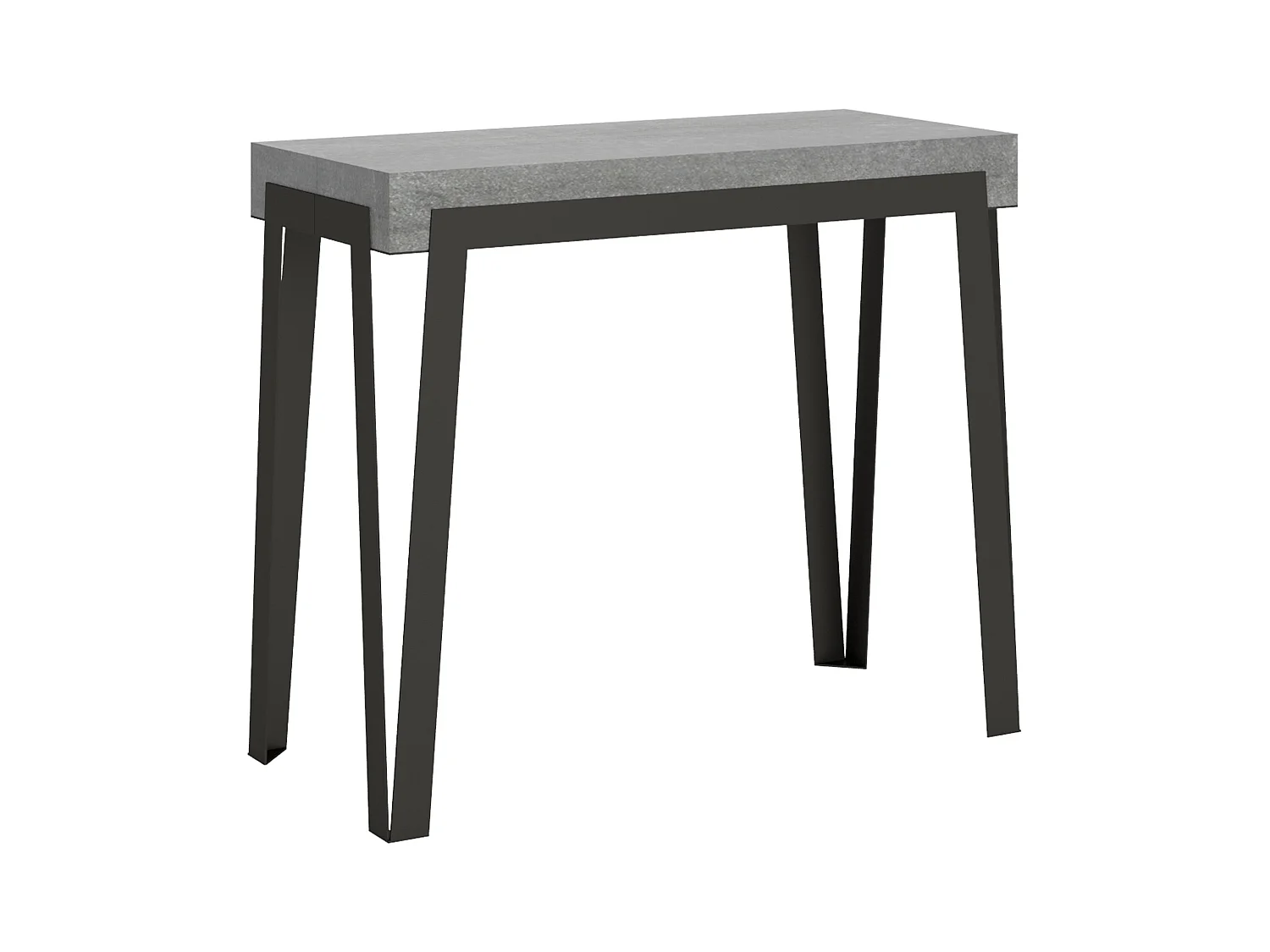 Console extensible 90x40/196 cm Rio Small Gris Béton cadre Anthracite