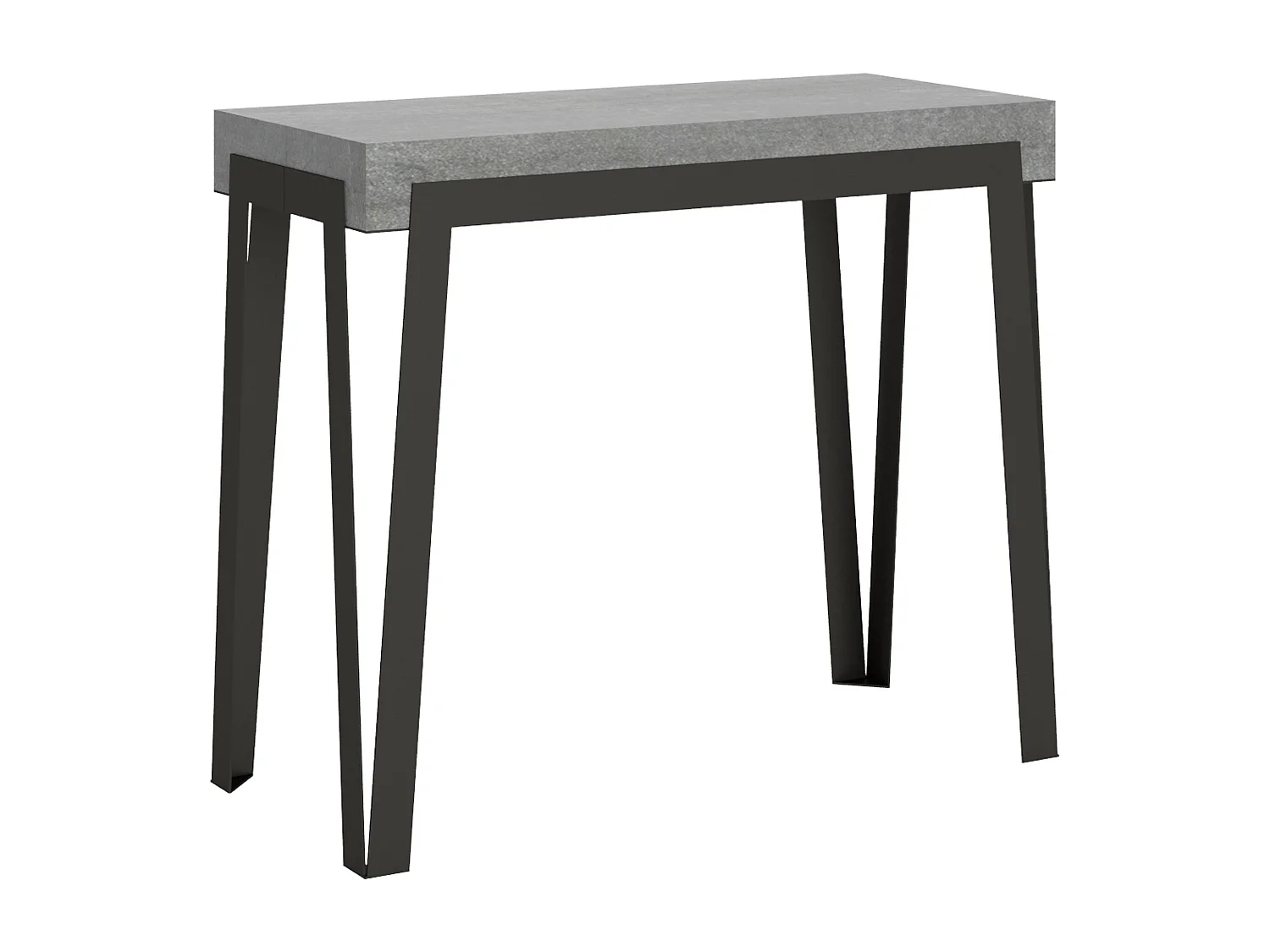 Console extensible 90x40/196 cm Rio Small Gris Béton cadre Anthracite
