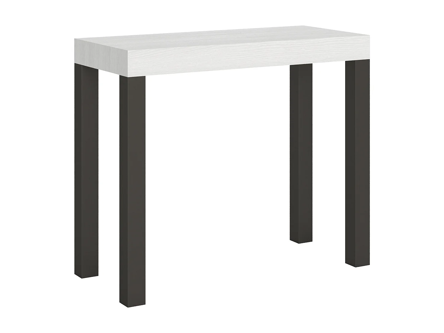 Console extensible 90x40/300 cm Everyday frêne blanc pieds anthracite