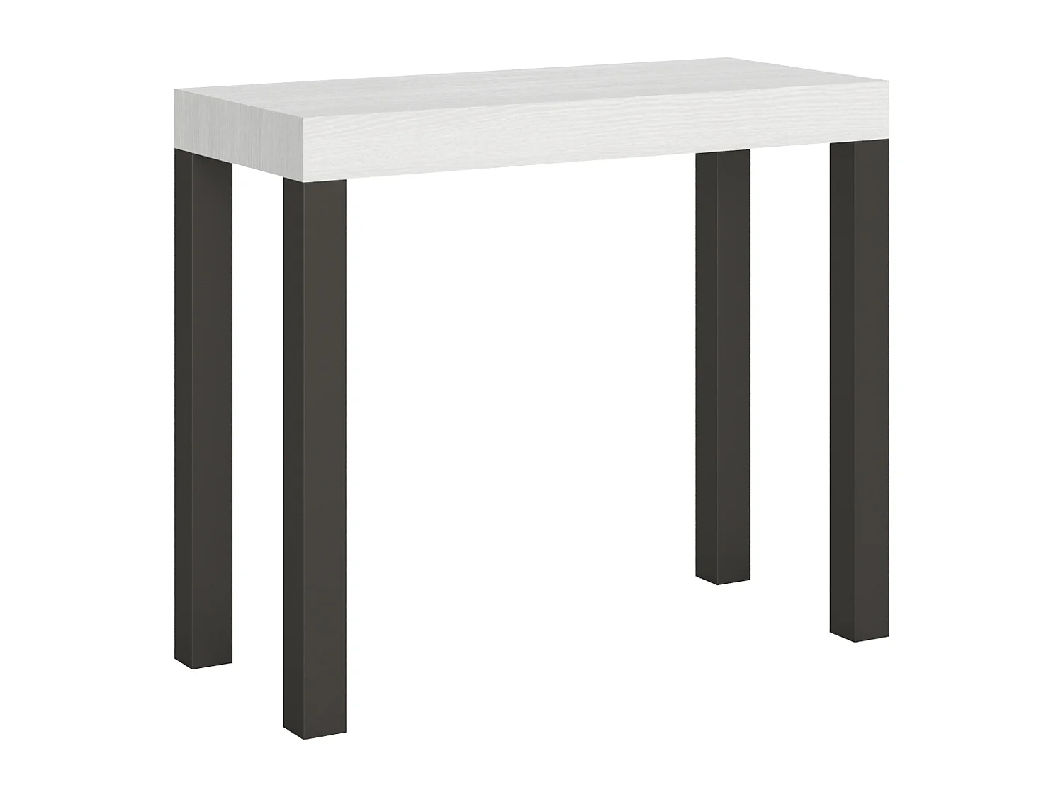 Console extensible 90x40/300 cm Everyday frêne blanc pieds anthracite