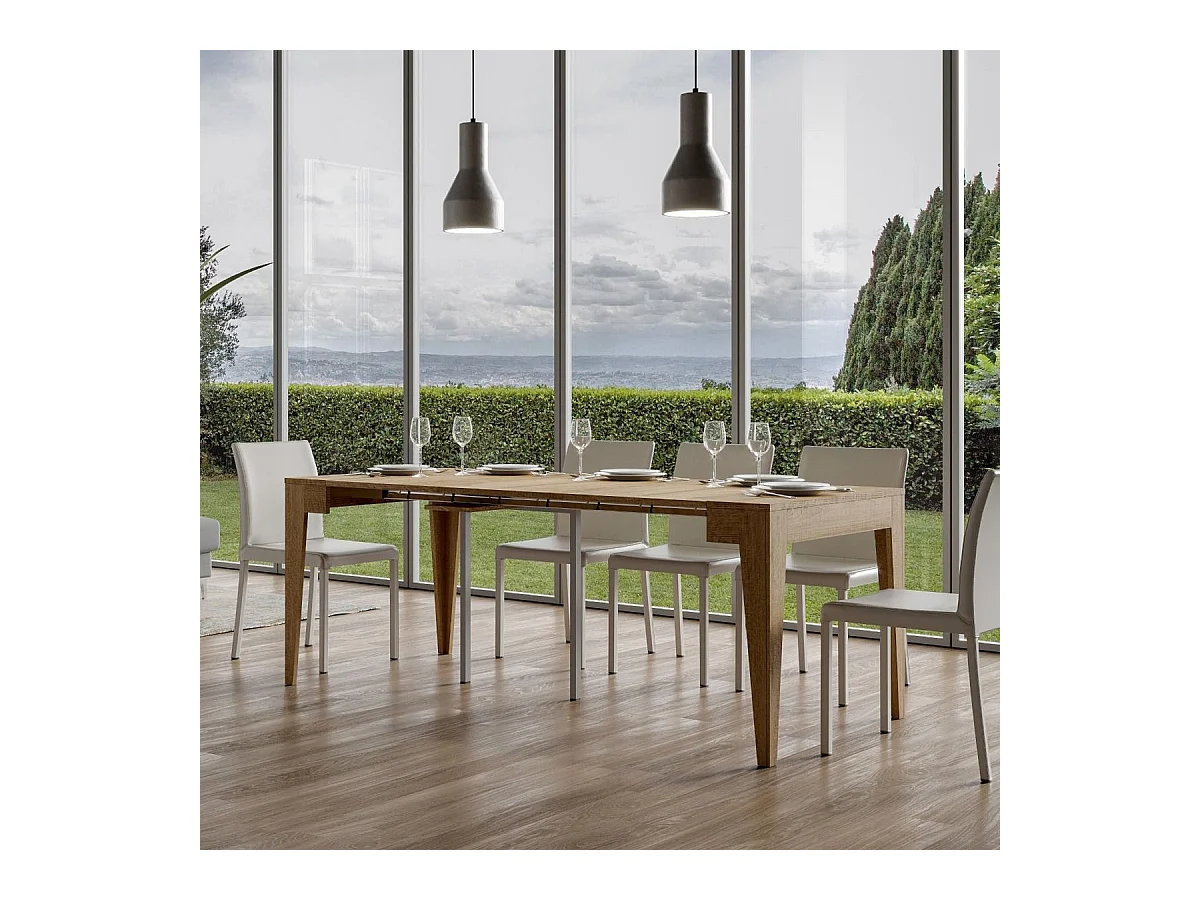 Ausziehbare Konsole 90x42/198 cm Isotta Small Quercia Natura