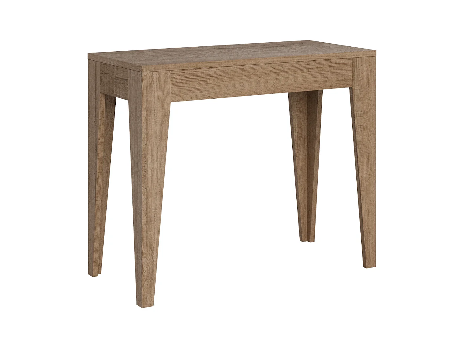 Kanda moderne uitschuifbare houten console 90x42/198 of 90x42/302 cm-Kleur Natuurlijk-Steun 2 voet-Verlengsnoeren 3 uitbreidingen