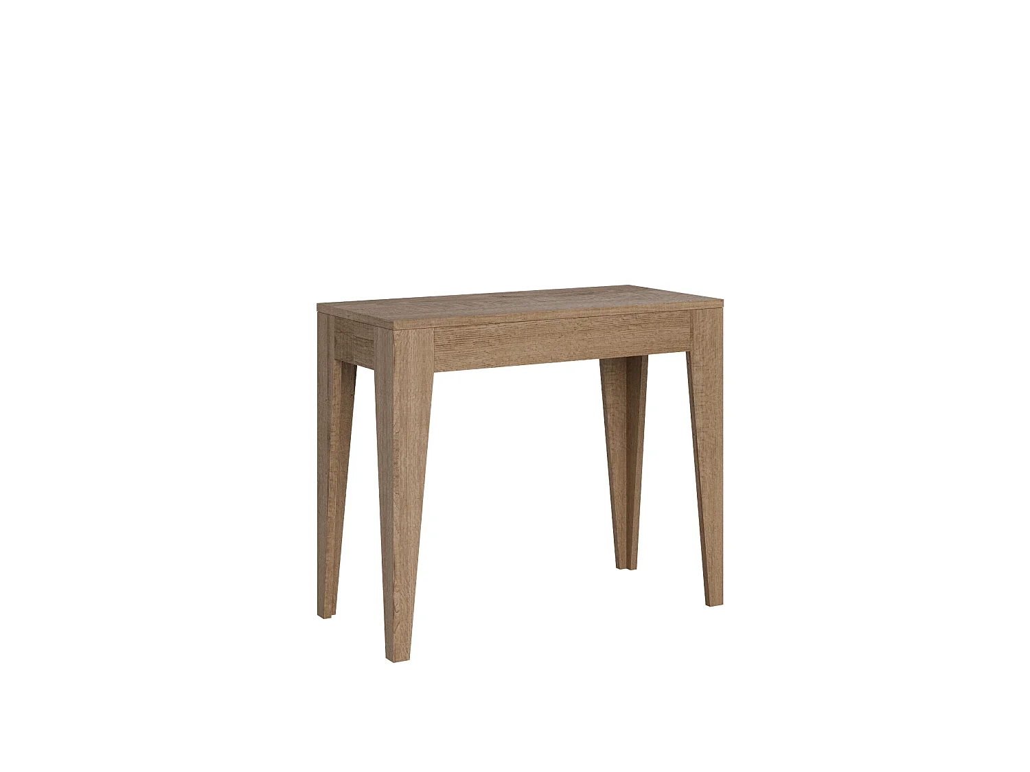 Kanda moderne uitschuifbare houten console 90x42/198 of 90x42/302 cm-Kleur Natuurlijk-Steun 2 voet-Verlengsnoeren 3 uitbreidingen