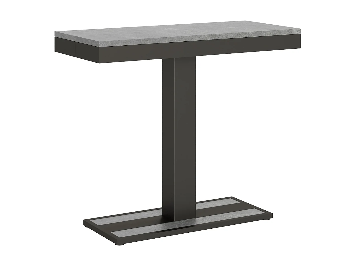 Console extensible 90x40/196 cm Capital Small Evolution Gris Béton cadre Anthracite