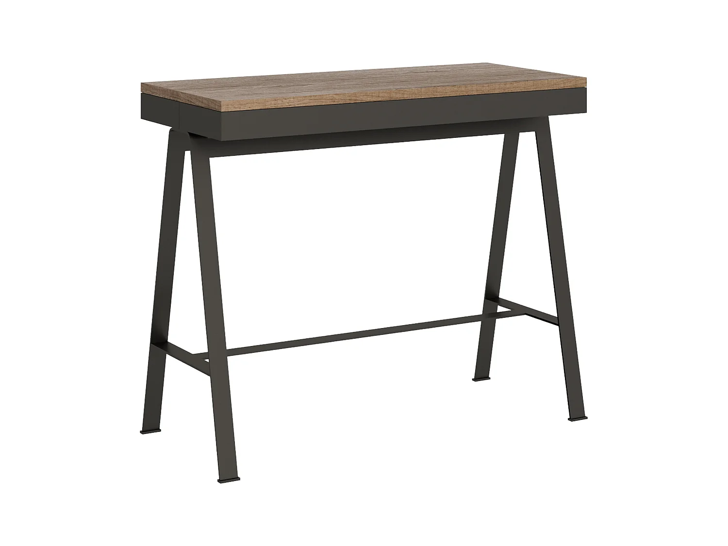 Console extensible 90x40/196 cm Banco Evolution Small Chêne Nature cadre Anthracite