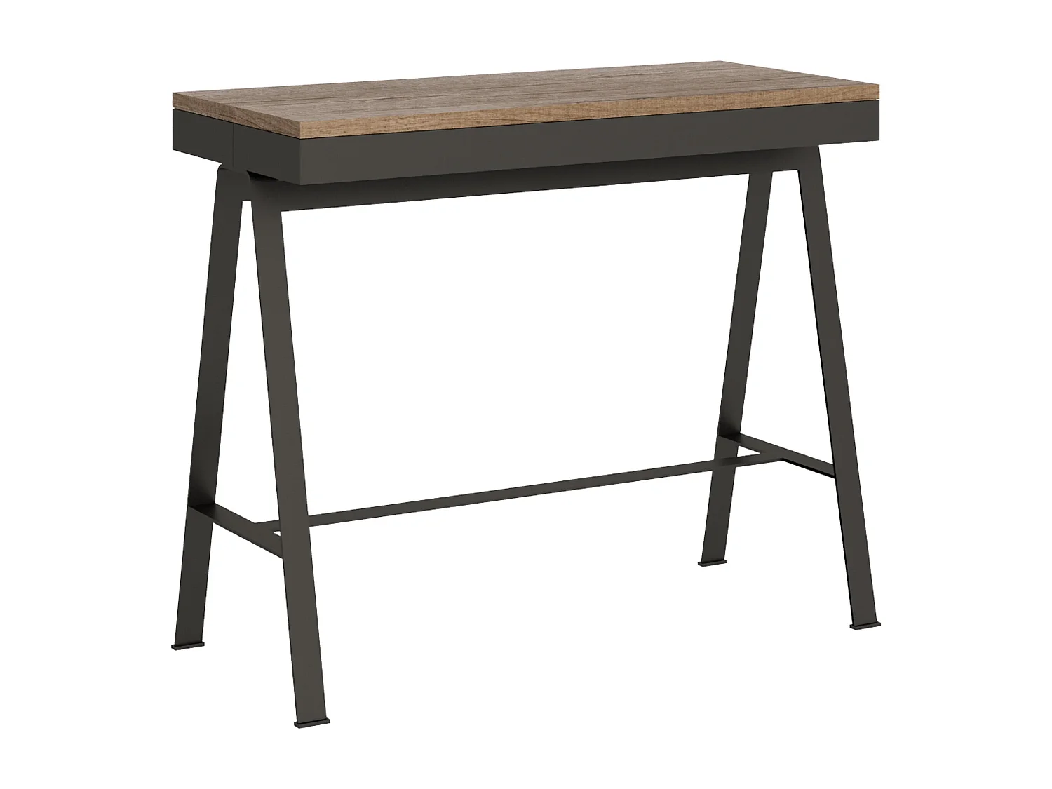 Console extensible 90x40/196 cm Banco Evolution Small Chêne Nature cadre Anthracite