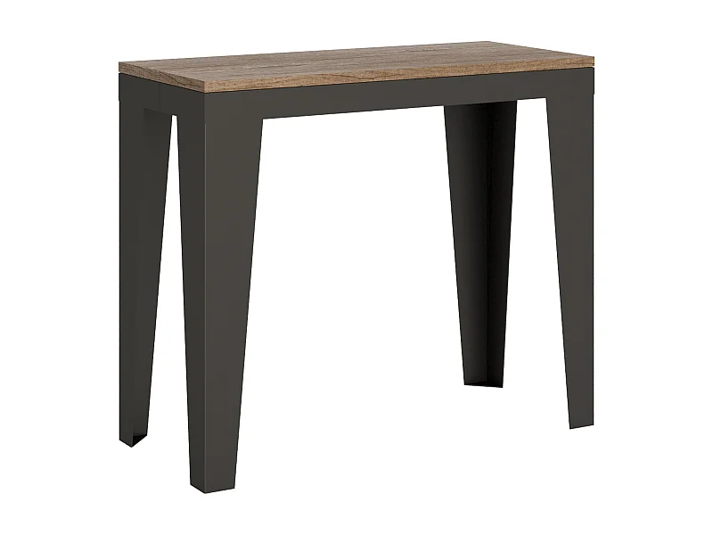 Ausziehbare Konsole 90x40/196 cm Flame Small Evolution Eiche Natur Anthrazitrahmen