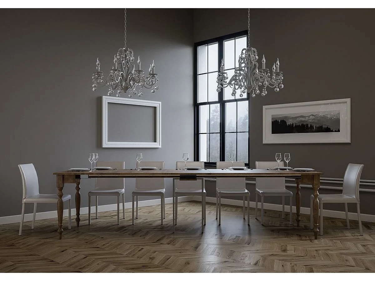 Mesa consola extensível 90x48/308 cm Romagna Nogueira