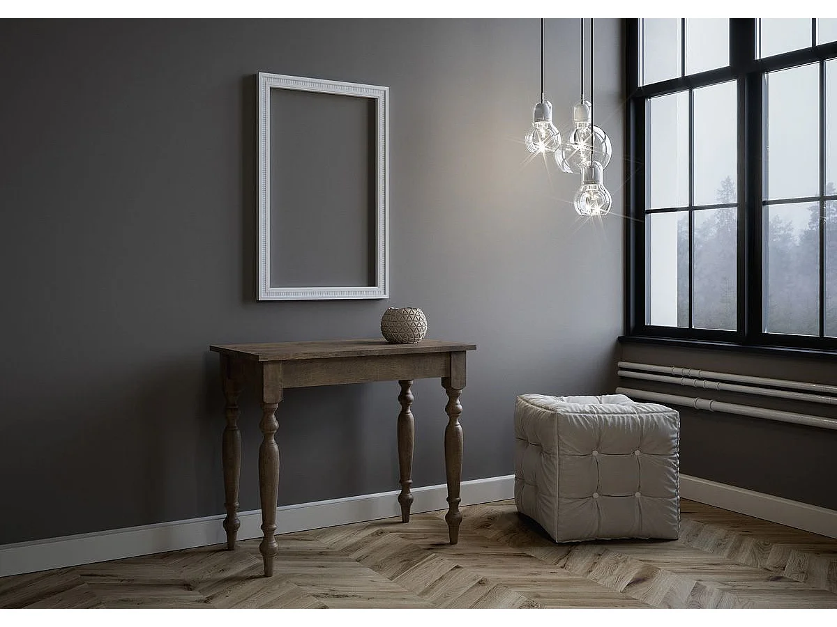 Mesa consola extensível 90x48/308 cm Romagna Nogueira