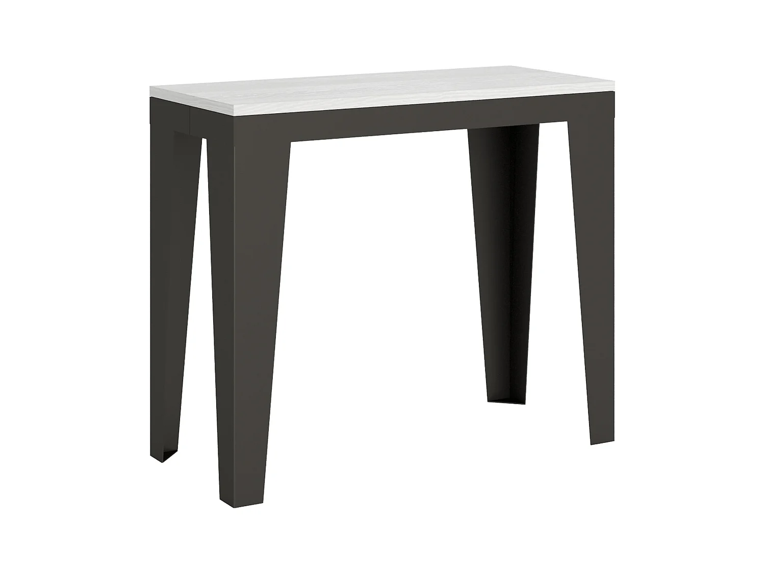 Uitschuifbare console 90x40/196 cm Flame Small Evolution Wit As Antraciet frame