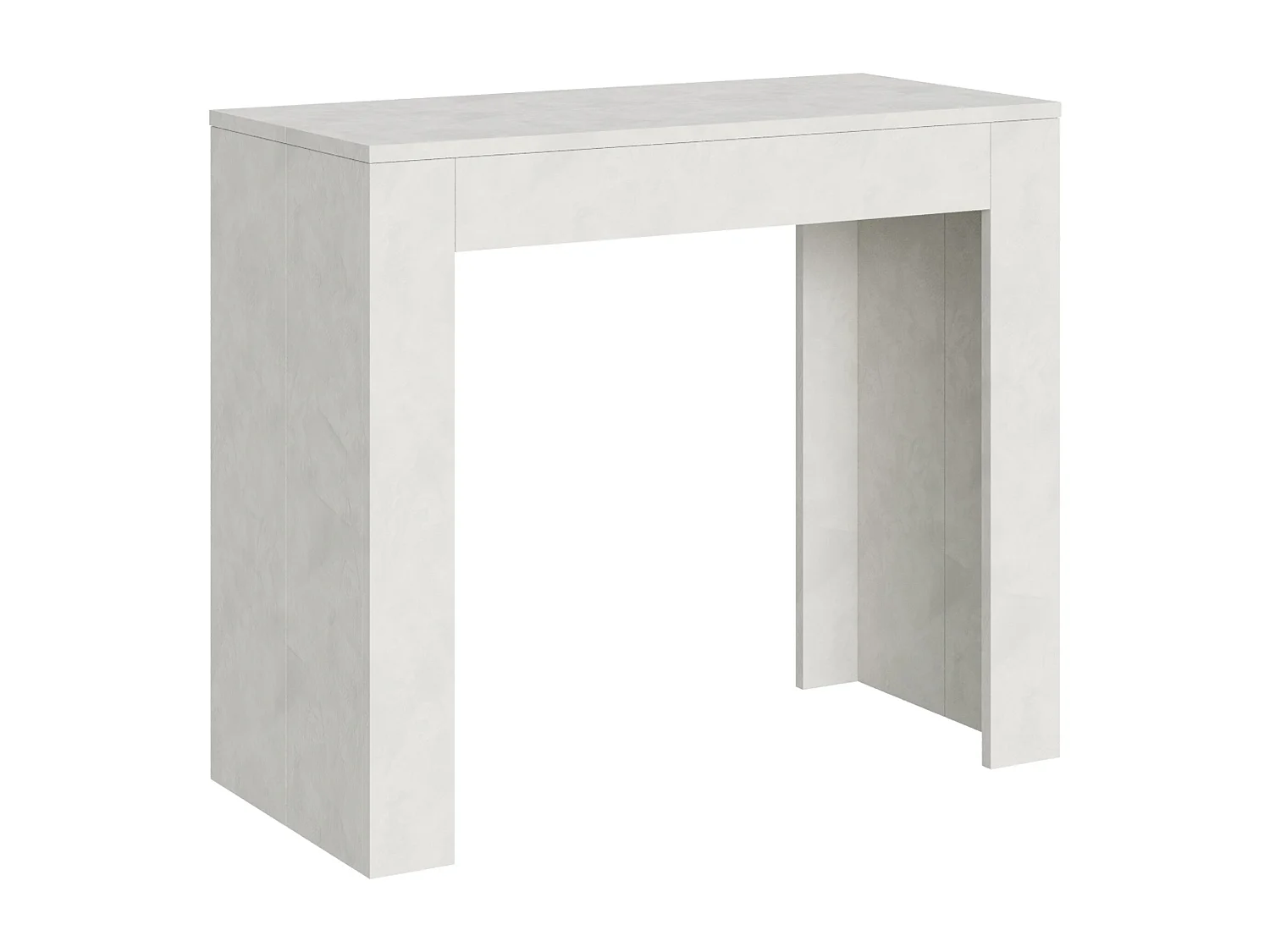 Mesa consola extensível 90x42/302 cm Emy Branco Espatulado