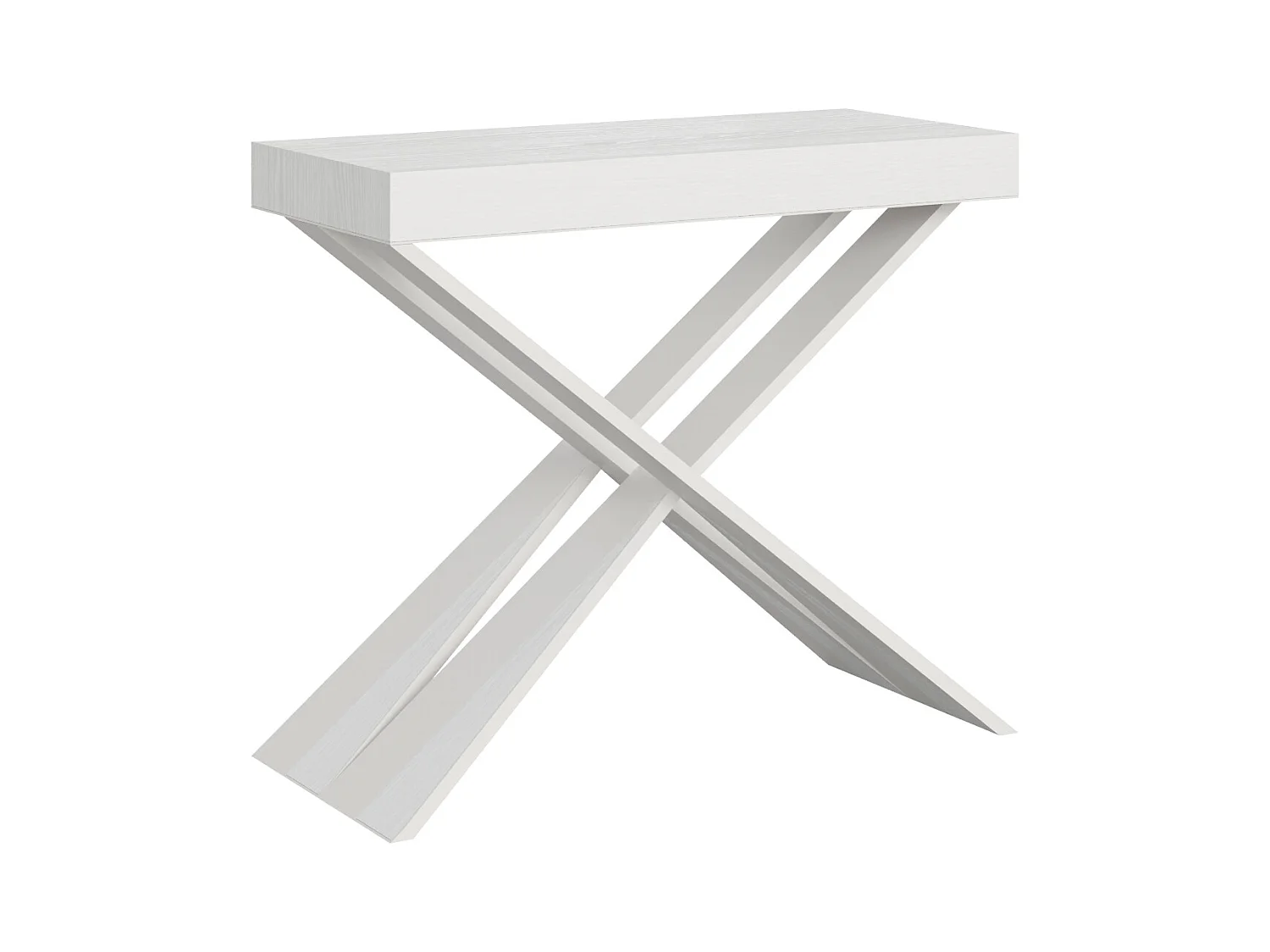 Uitschuifbare console 90x40/196 cm Diago Small White Ash frame Wit